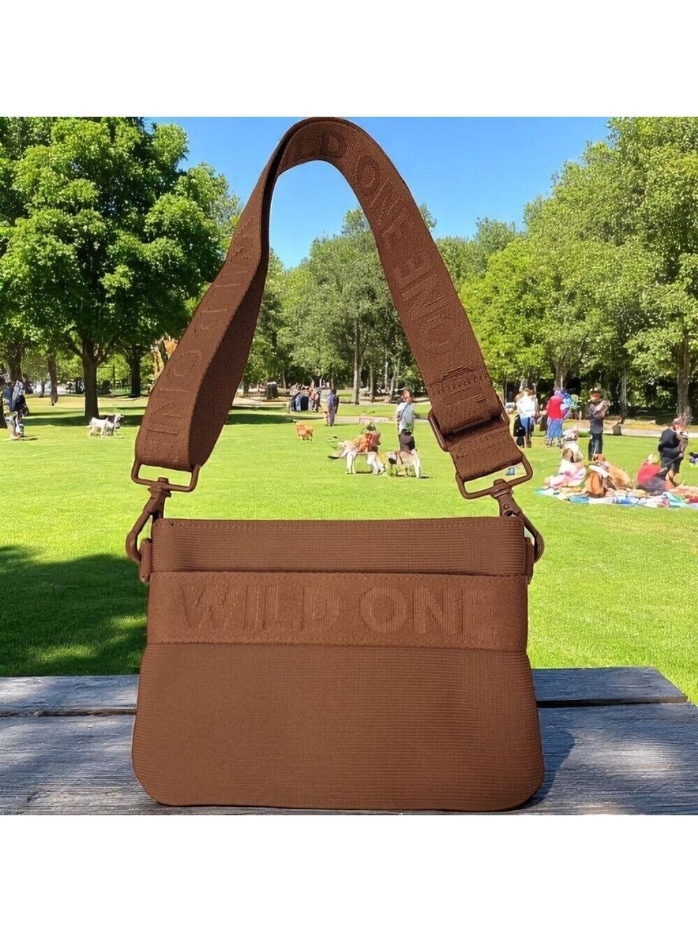 Wild One Dog Treat Pouch – Adjustable Strap, Hands-Free Training Bag in Brown